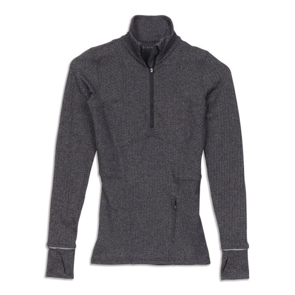 Lululemon Kanto Catch Me Pullover Top Shirt 1/2 Zip Herringbone Size 8 Run Ski